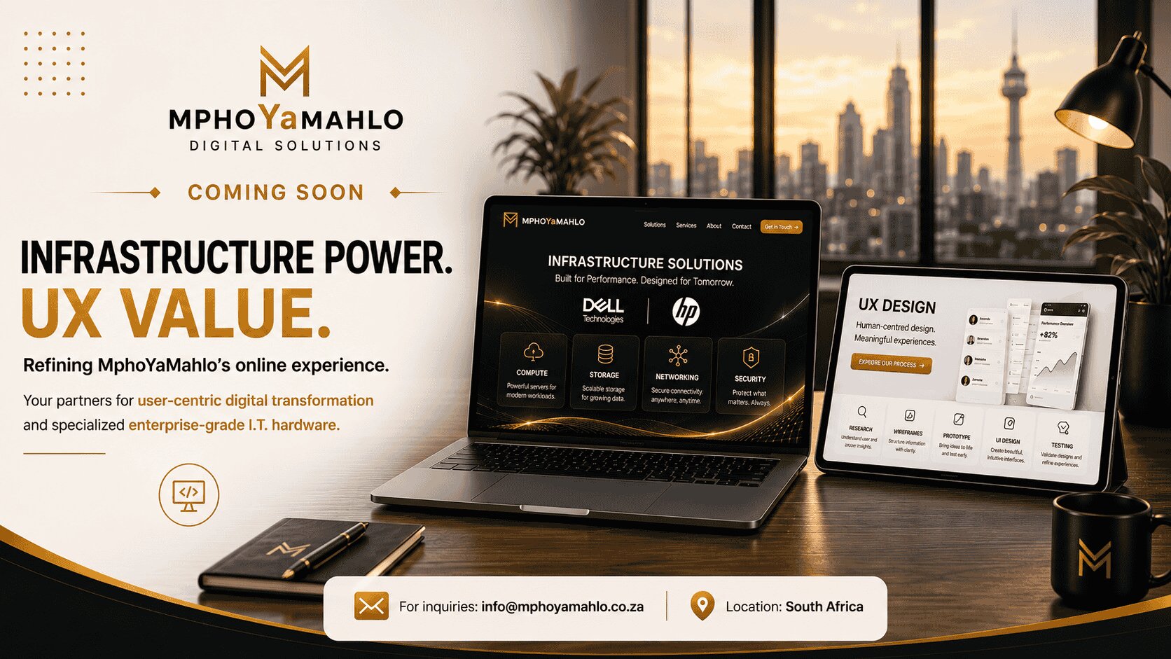 MphoYaMahlo - Infrastructure Power. UX Value. Coming Soon